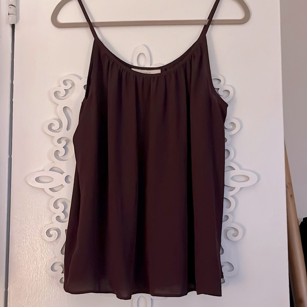 Maroon chiffon-like tank